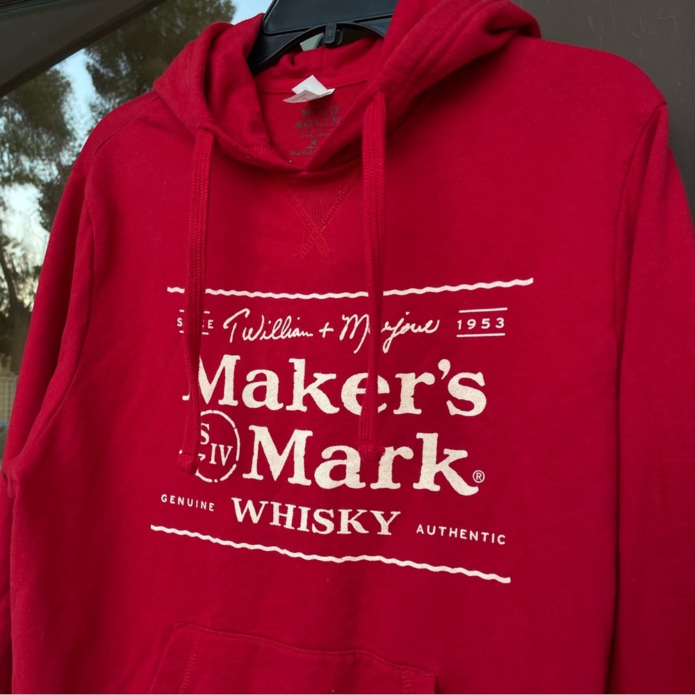 Maker's Mark Red Hoodie Sweatshirt M